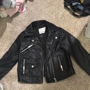 WORN ONCE Girls Zara Black Faux Leather Jacket